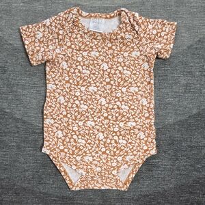 Mebie Baby Floral Short Sleeve Bodysuit Mustard 18m